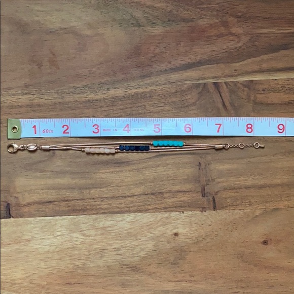 Rose gold beaded adjustable fossil bracelet - Picture 11 of 11